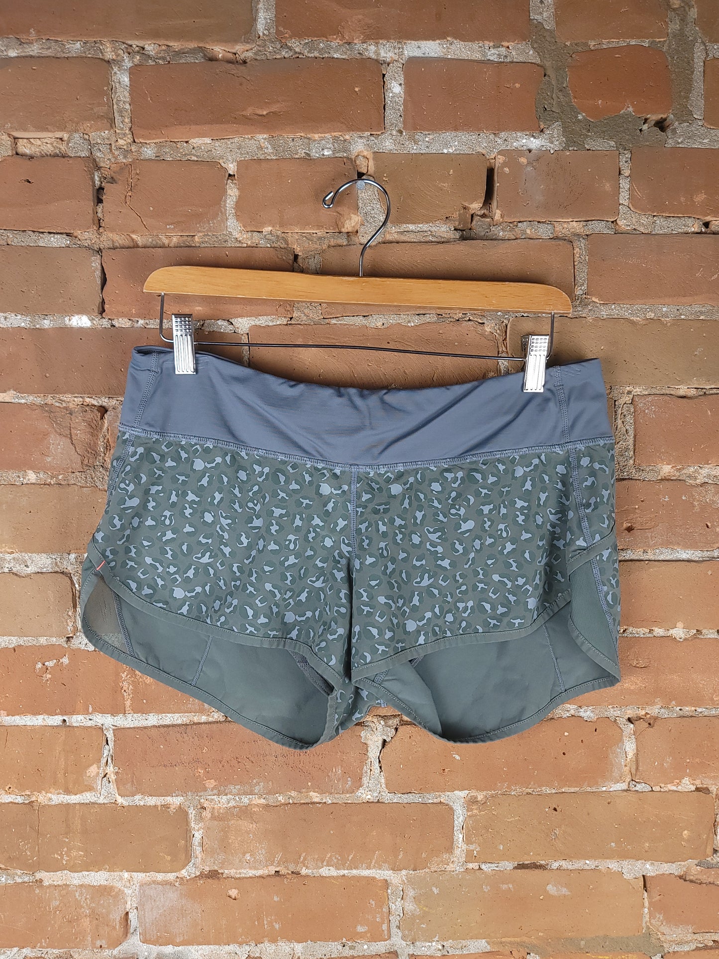Lululemon Green Cheetah Print Shorts
