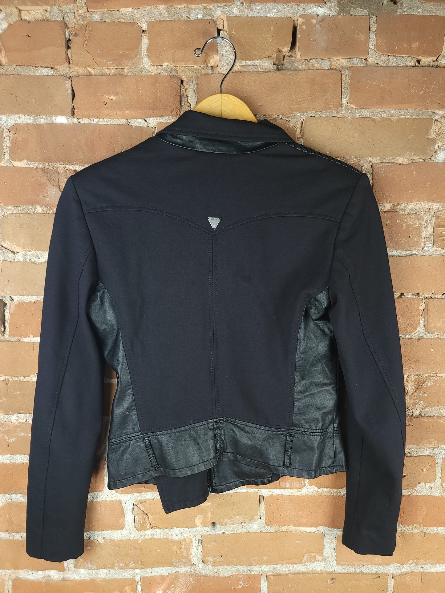 Guess Black Leather Coat