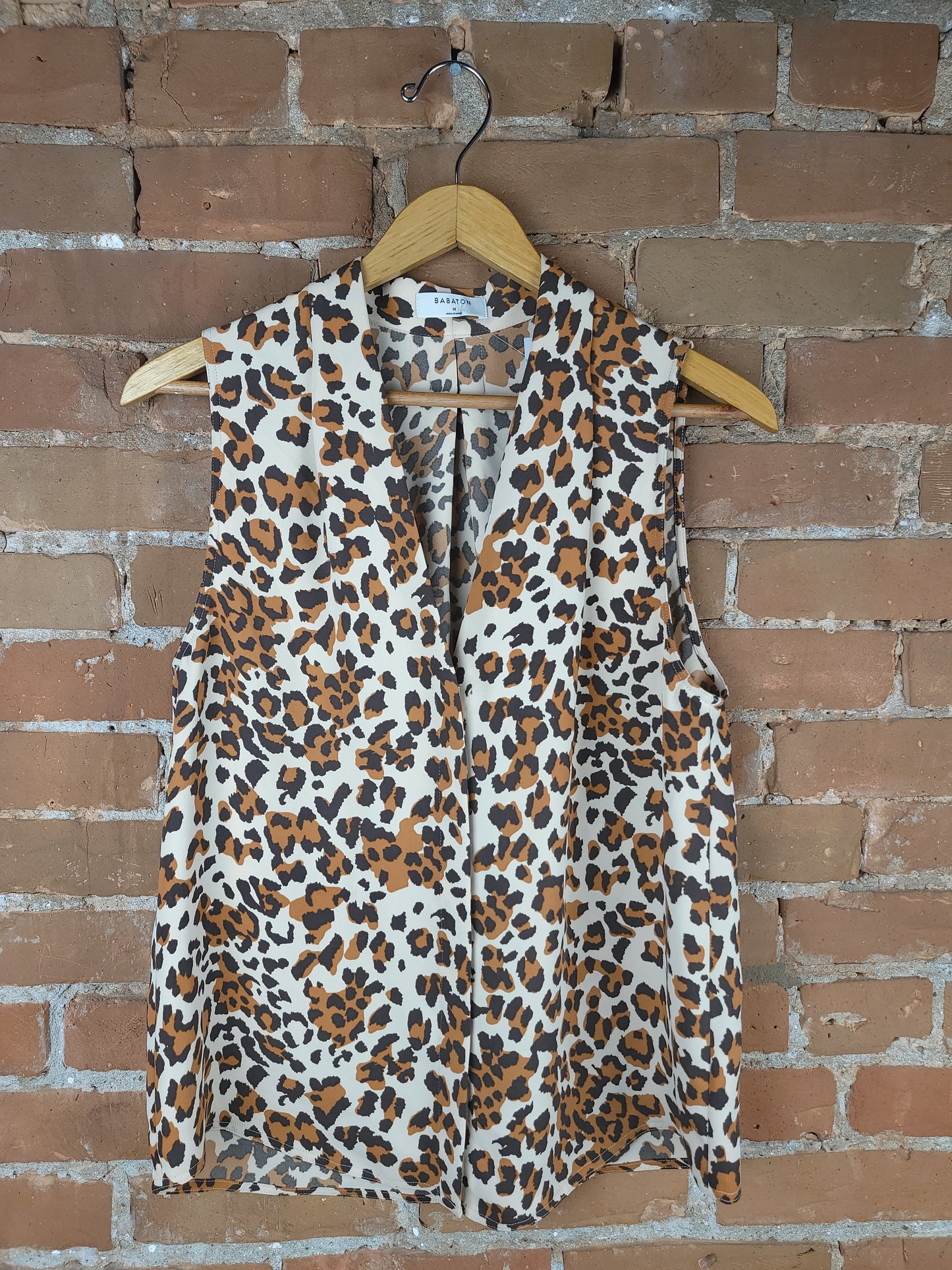 Aritzia Babton Cheetah Print Button-Up Tank
