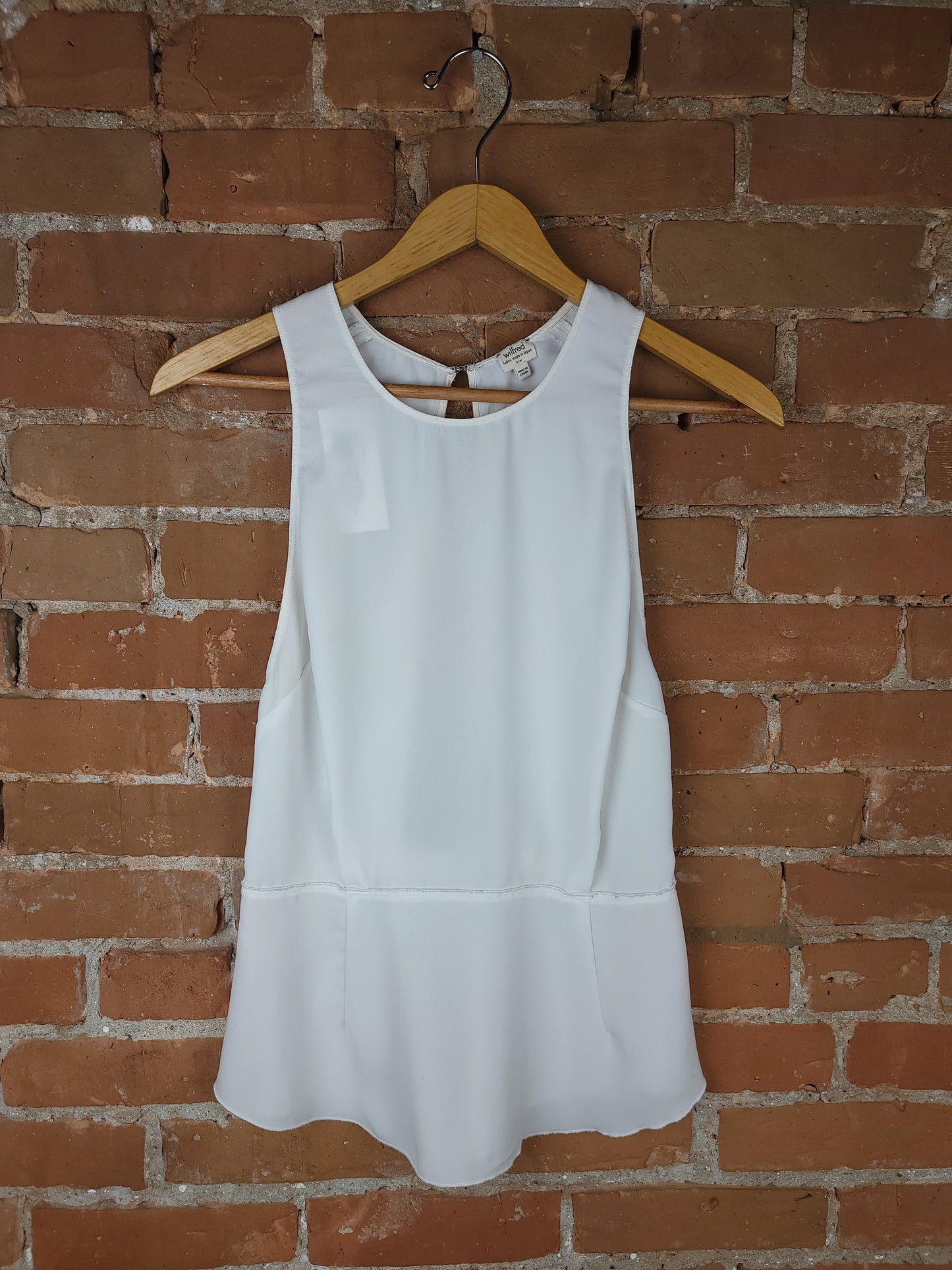 Aritzia Wilfred White Tank w/ Open Back