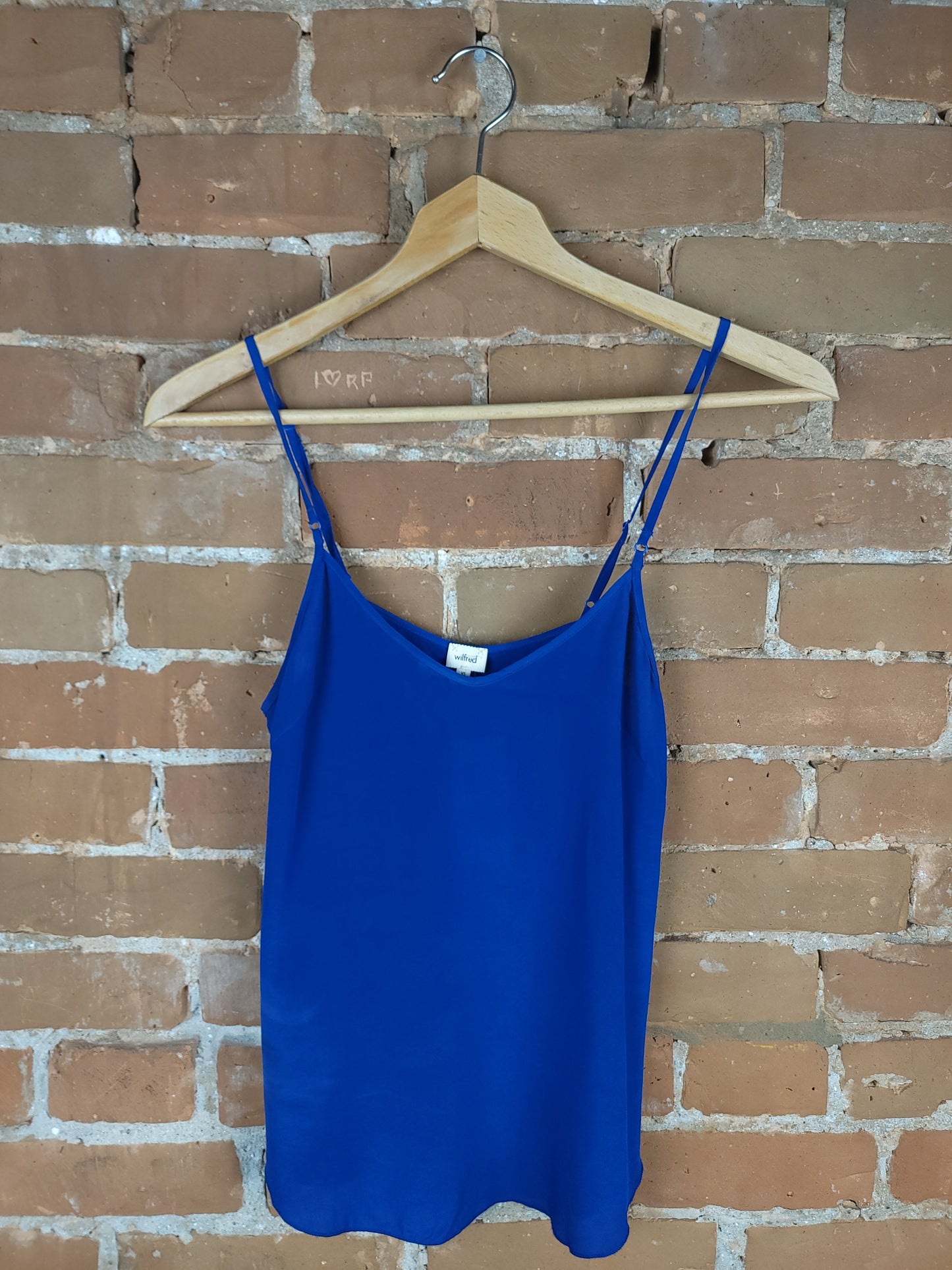 Aritzia Wilfred Blue 100% Silk Tank Top