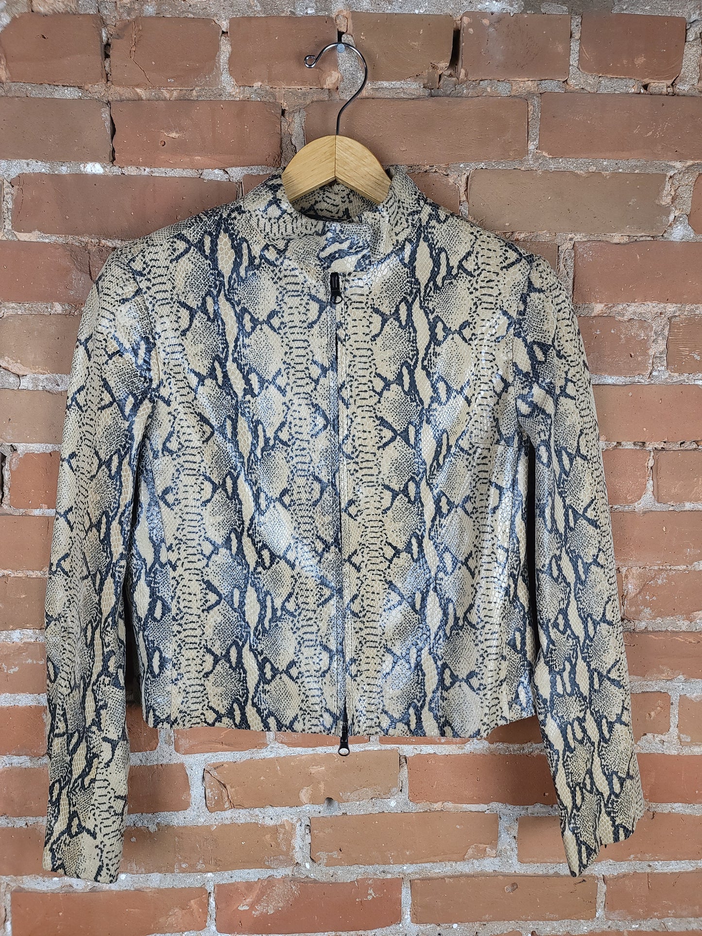 Mackage Leather Snake Skin Patterned Jacket