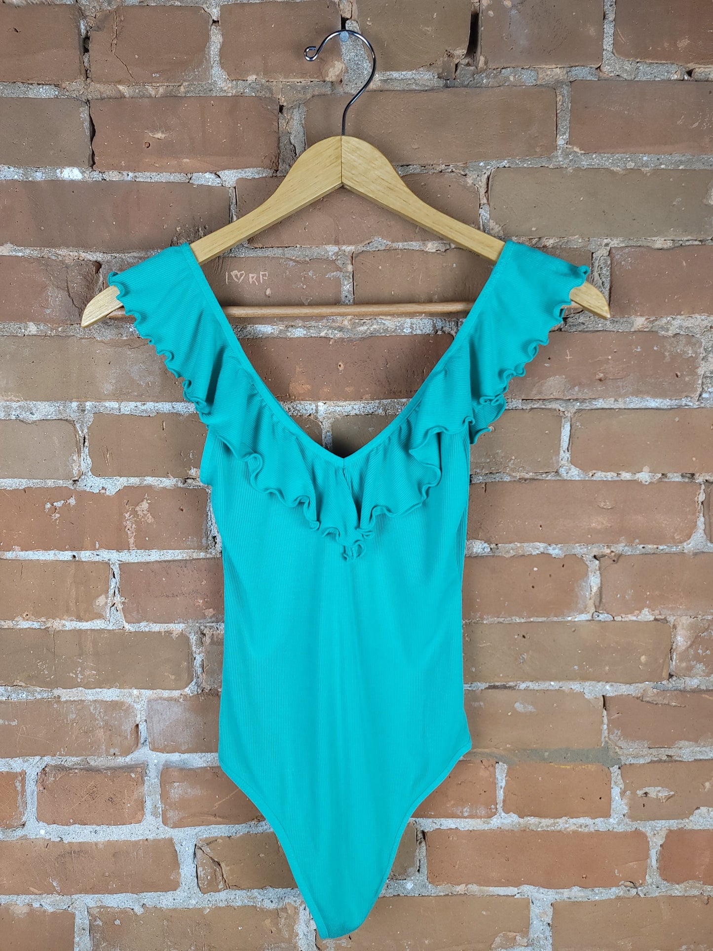 Aritzia Wilfred Teal Bodysuit