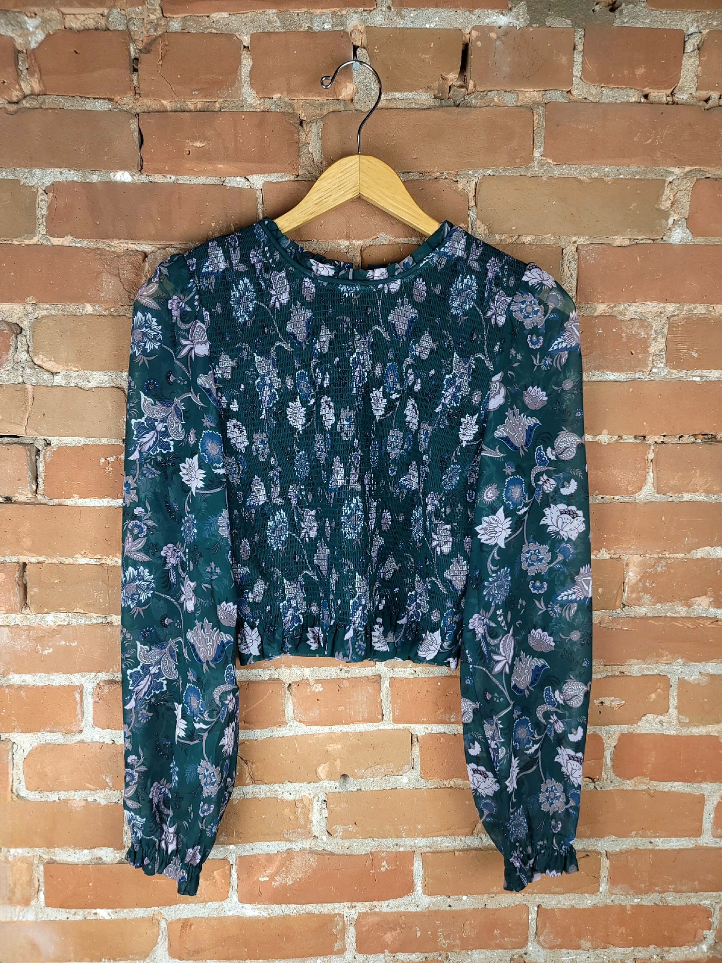 Aritzia Wilfred Deep Green Floral
