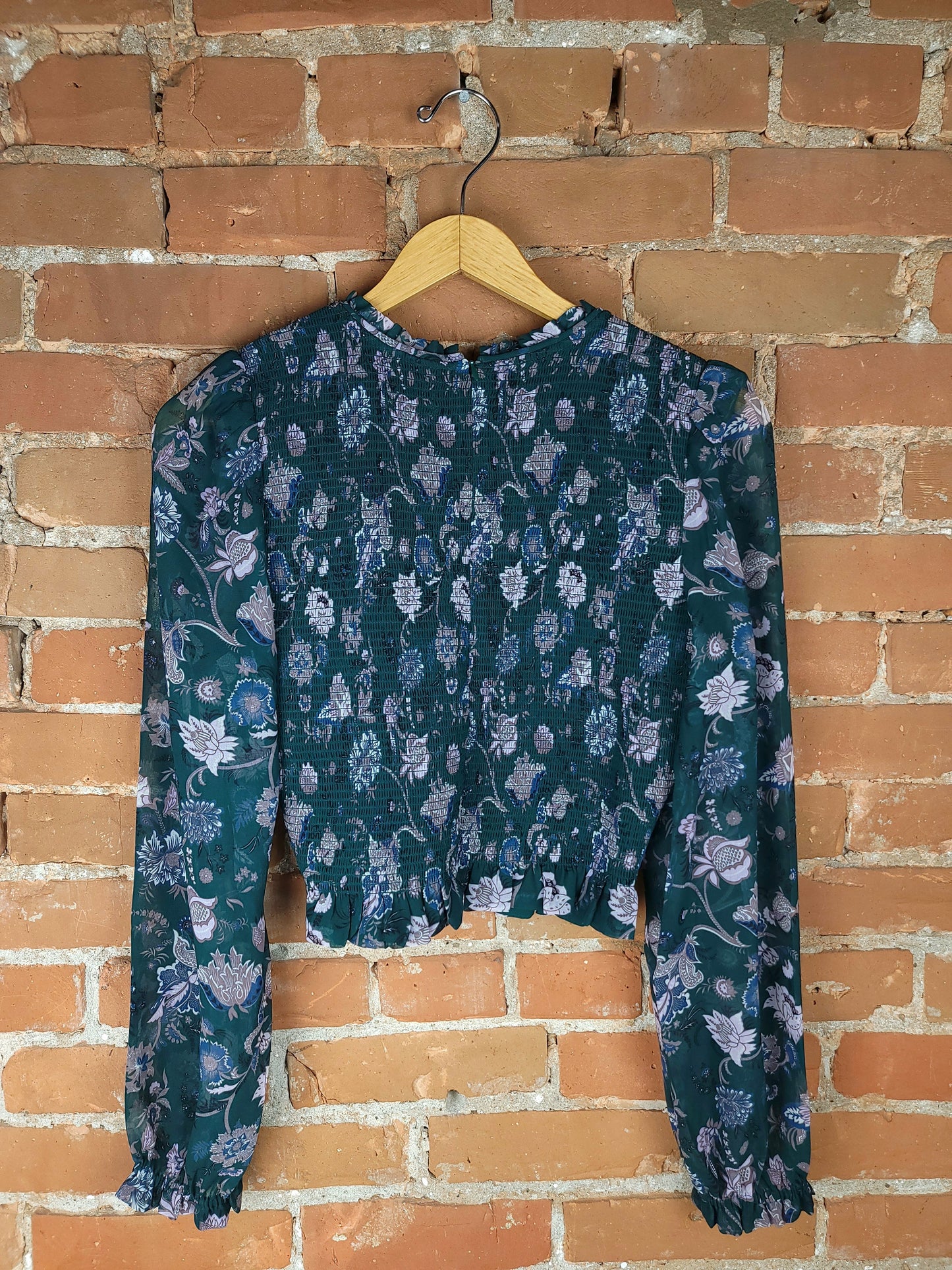 Aritzia Wilfred Deep Green Floral