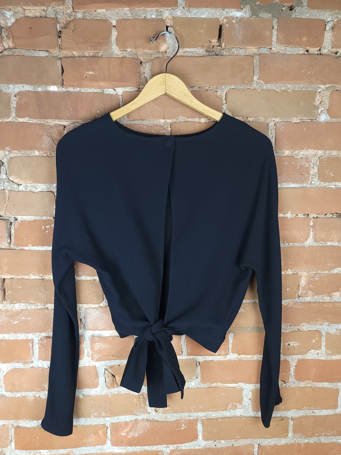 Aritzia Wilfred Open Back, Tied Long Sleeve Shirt