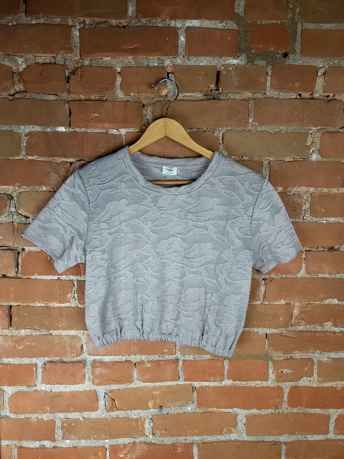 Wilfred Cropped Lace Grey Top