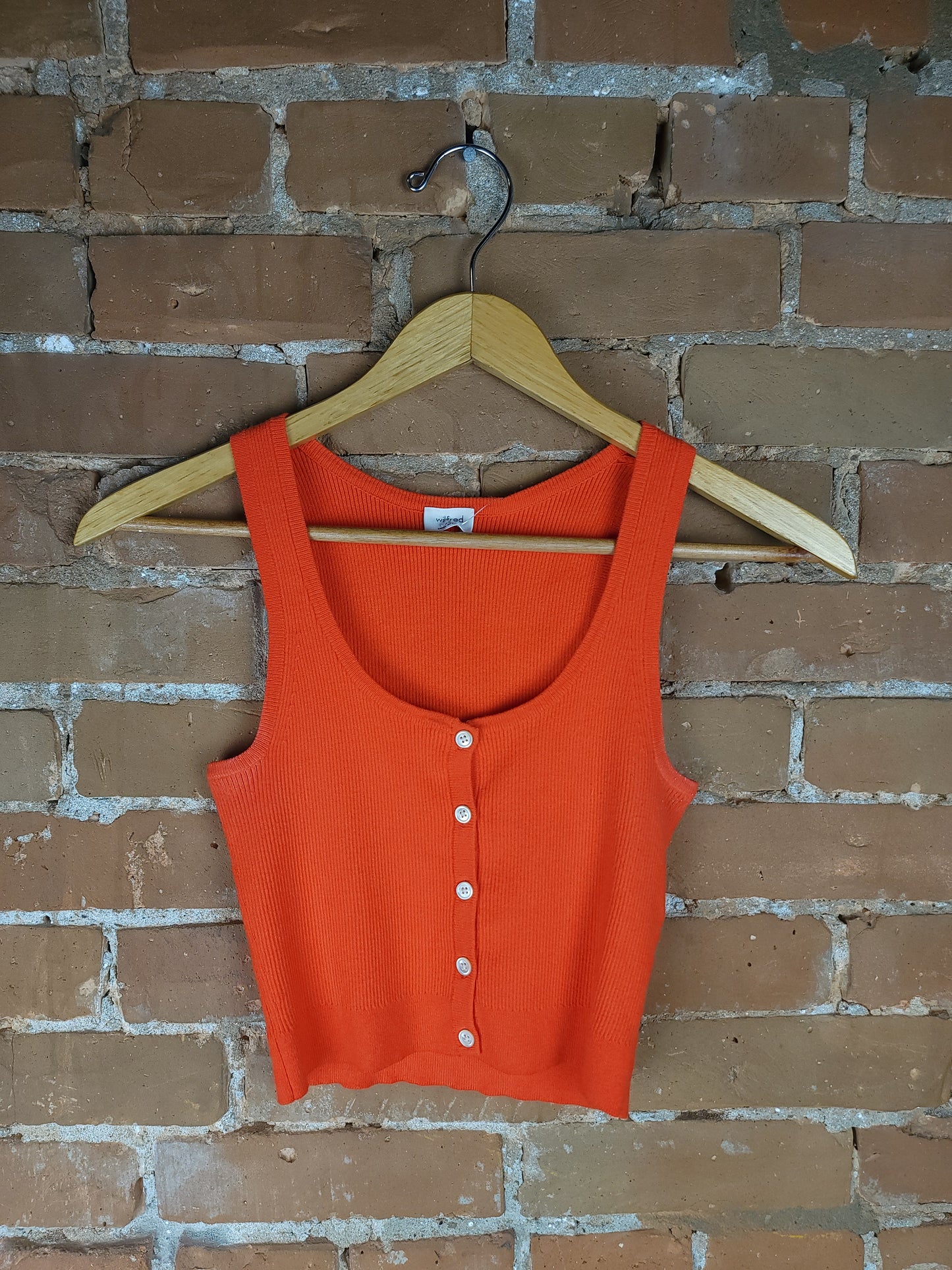 Aritzia Wilfred Orange Button-Up Tank
