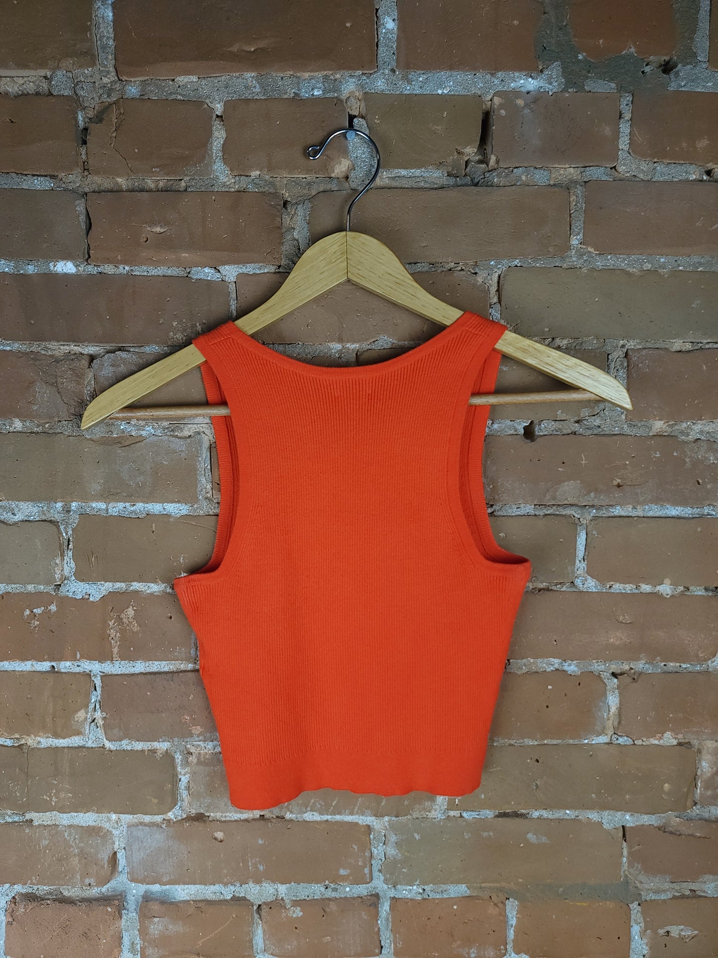 Aritzia Wilfred Orange Button-Up Tank
