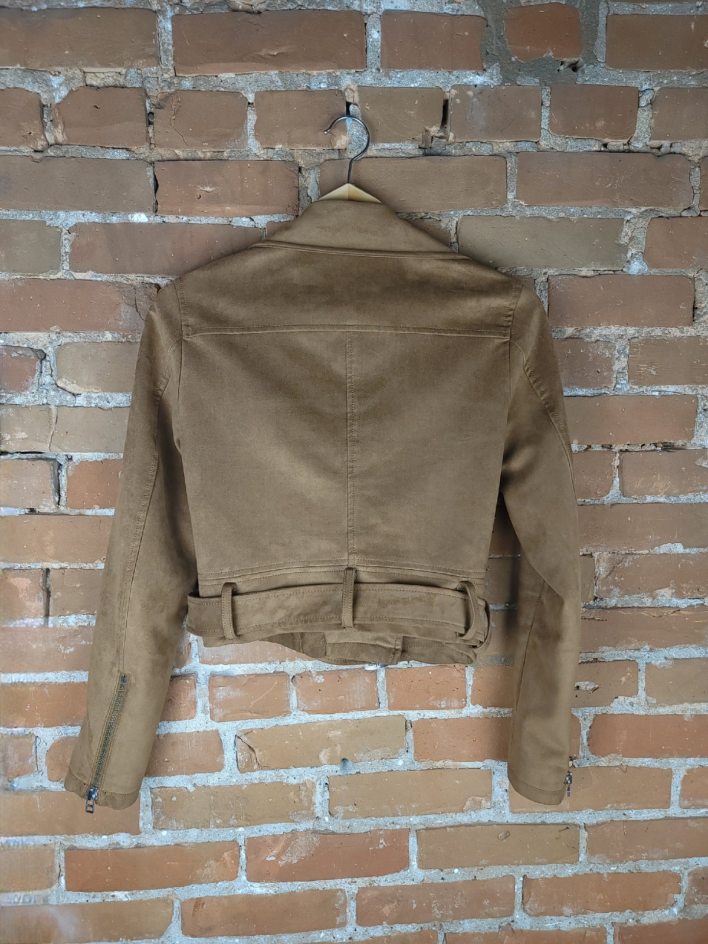 Aritzia Talula Suede-Like Zip-Up Cropped Jacket