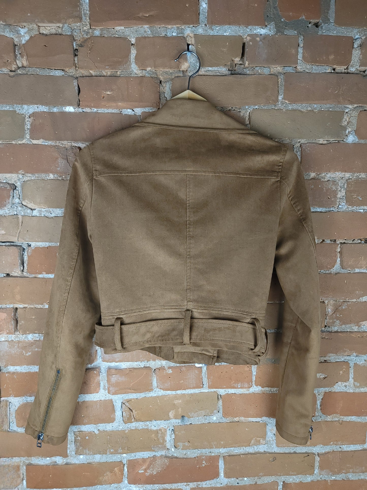 Aritzia Talula Suede-Like Zip-Up Cropped Jacket