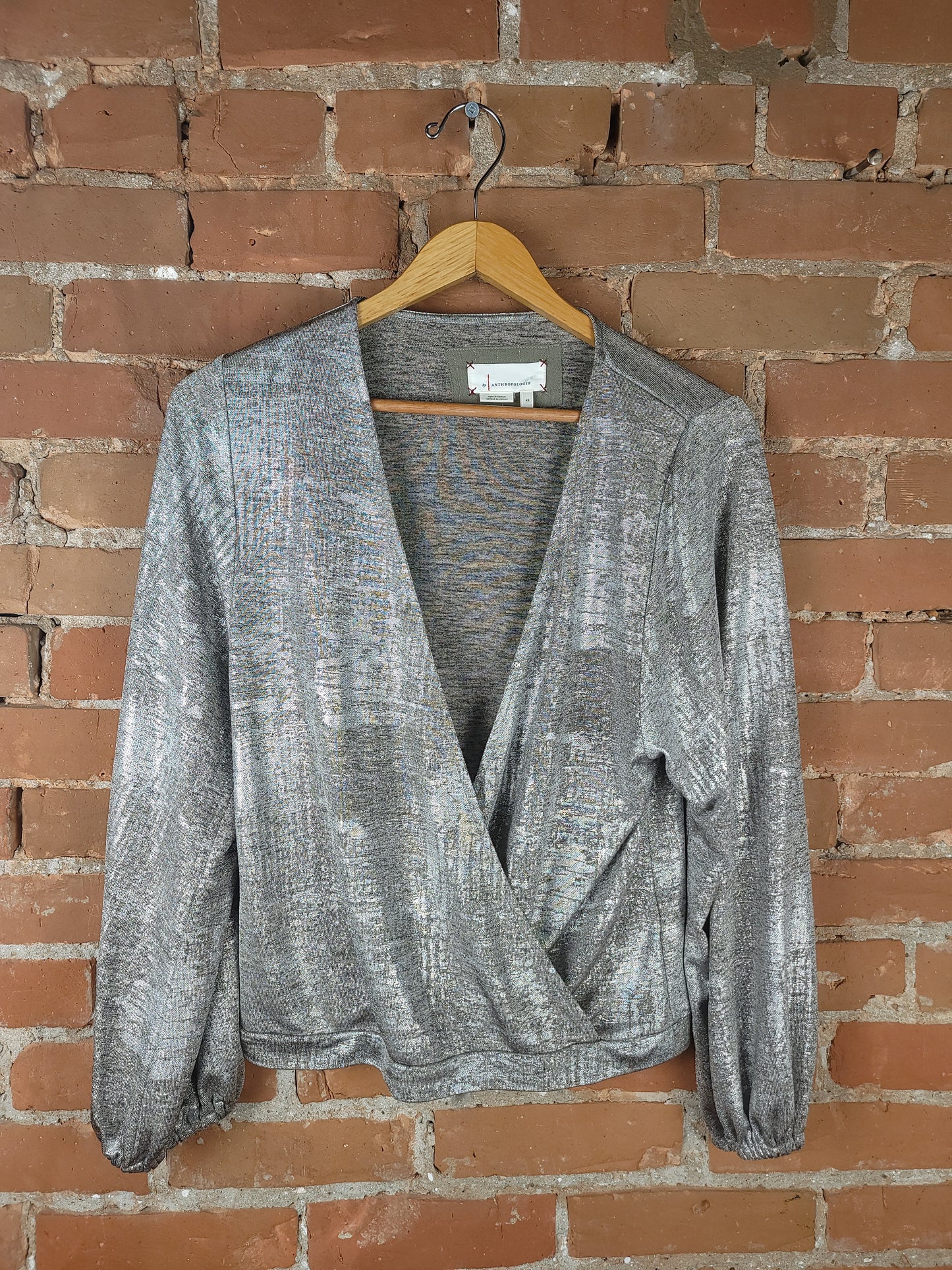 Anthropologie Silver Long Sleeve