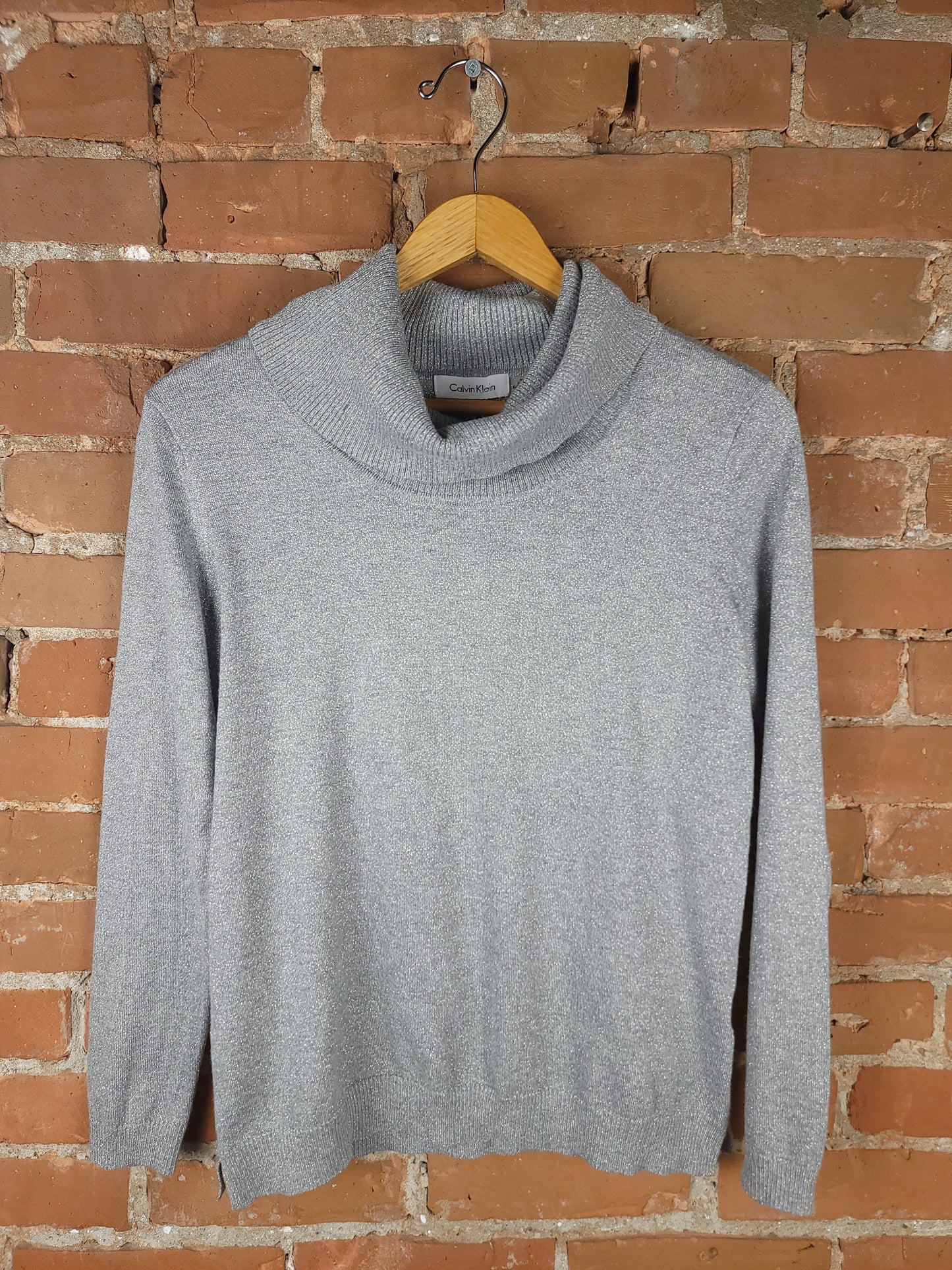 Calvin Klein Sparkly Silver Turtleneck