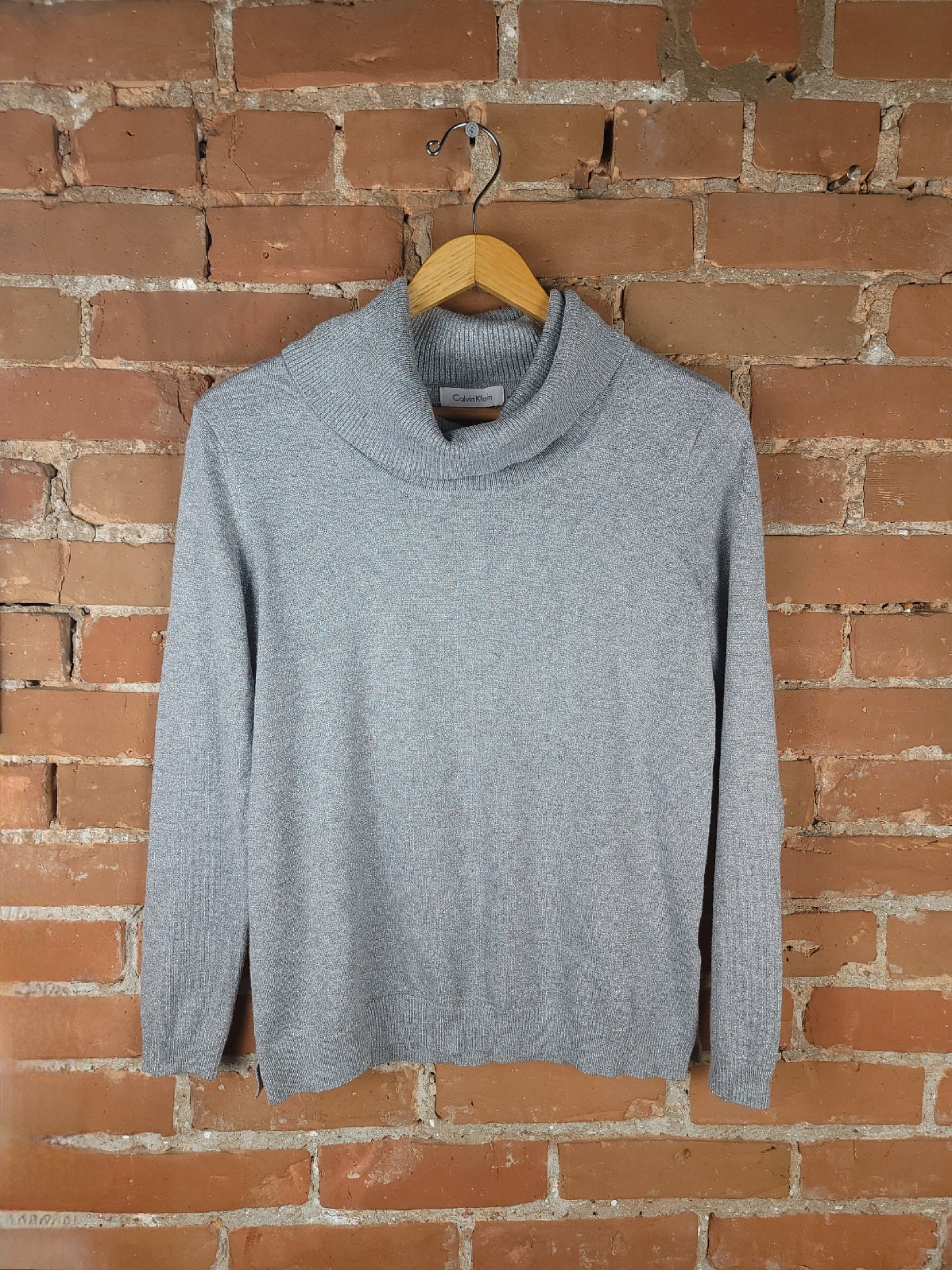 Calvin Klein Sparkly Silver Turtleneck