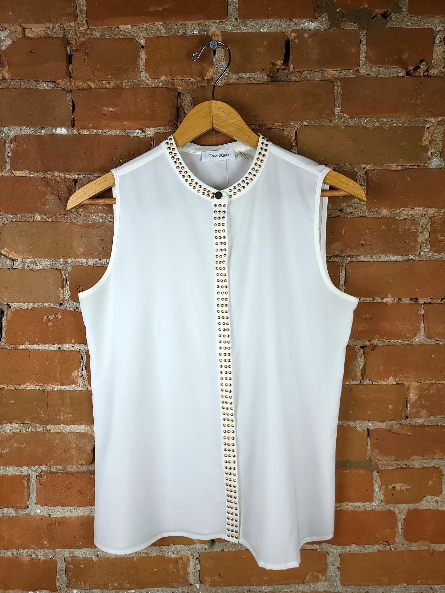 Calvin Klein White Gold Studded Tank