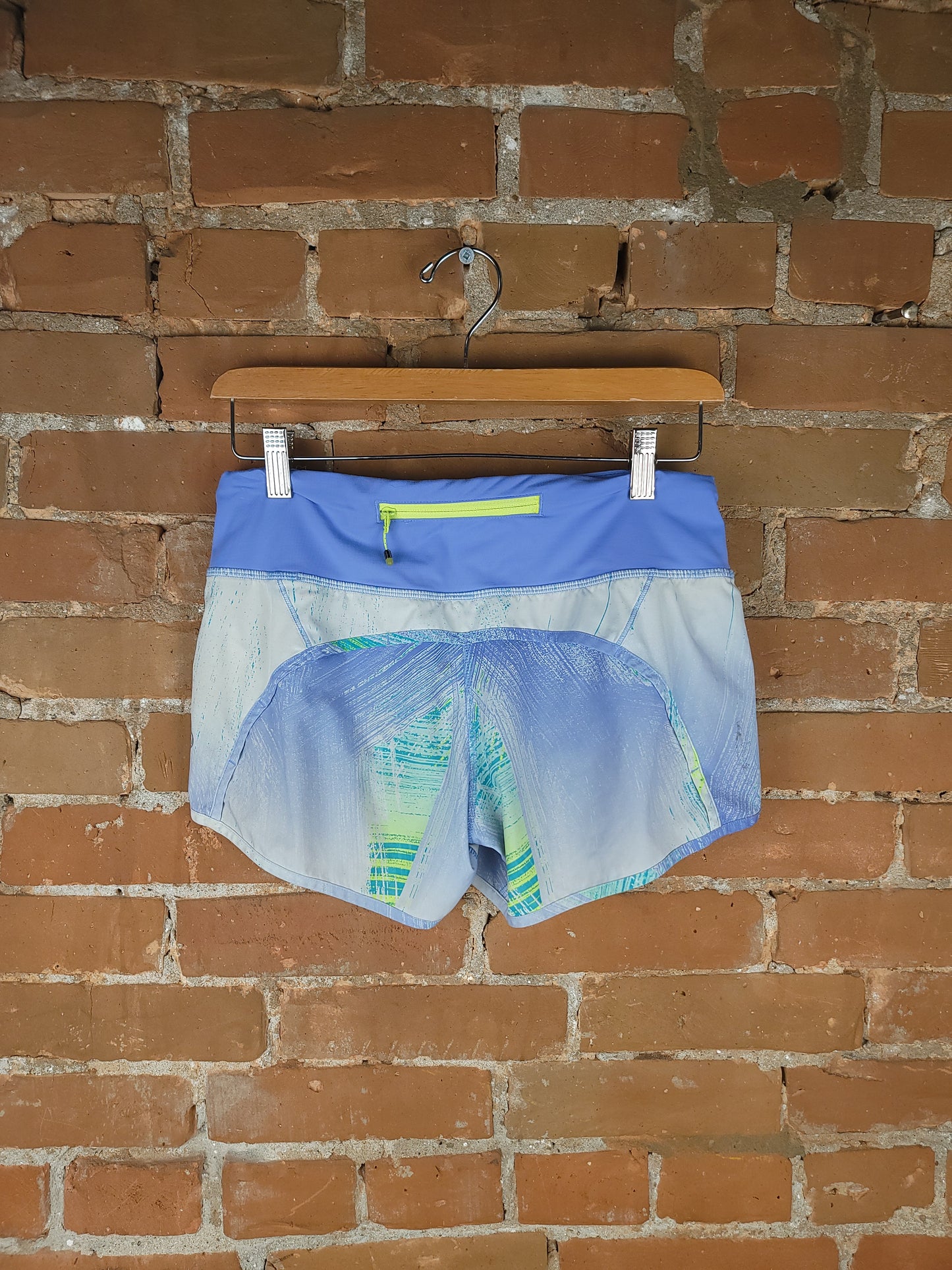 Lululemon Blue & Green Paint Stroke Pattern Short