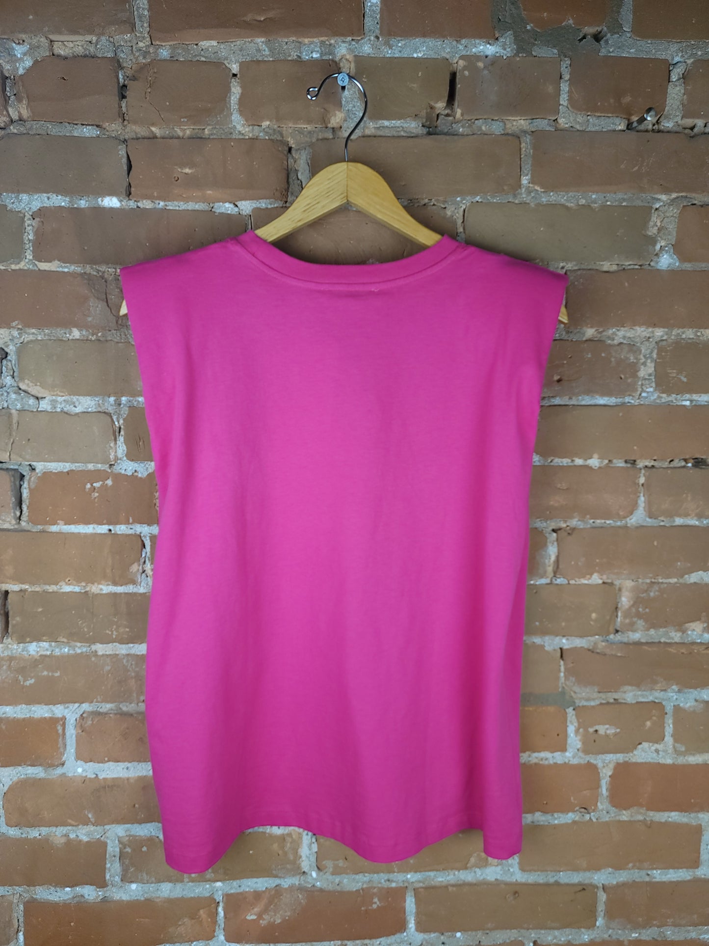 Zara Hot Pink Shoulder-Padded Tank