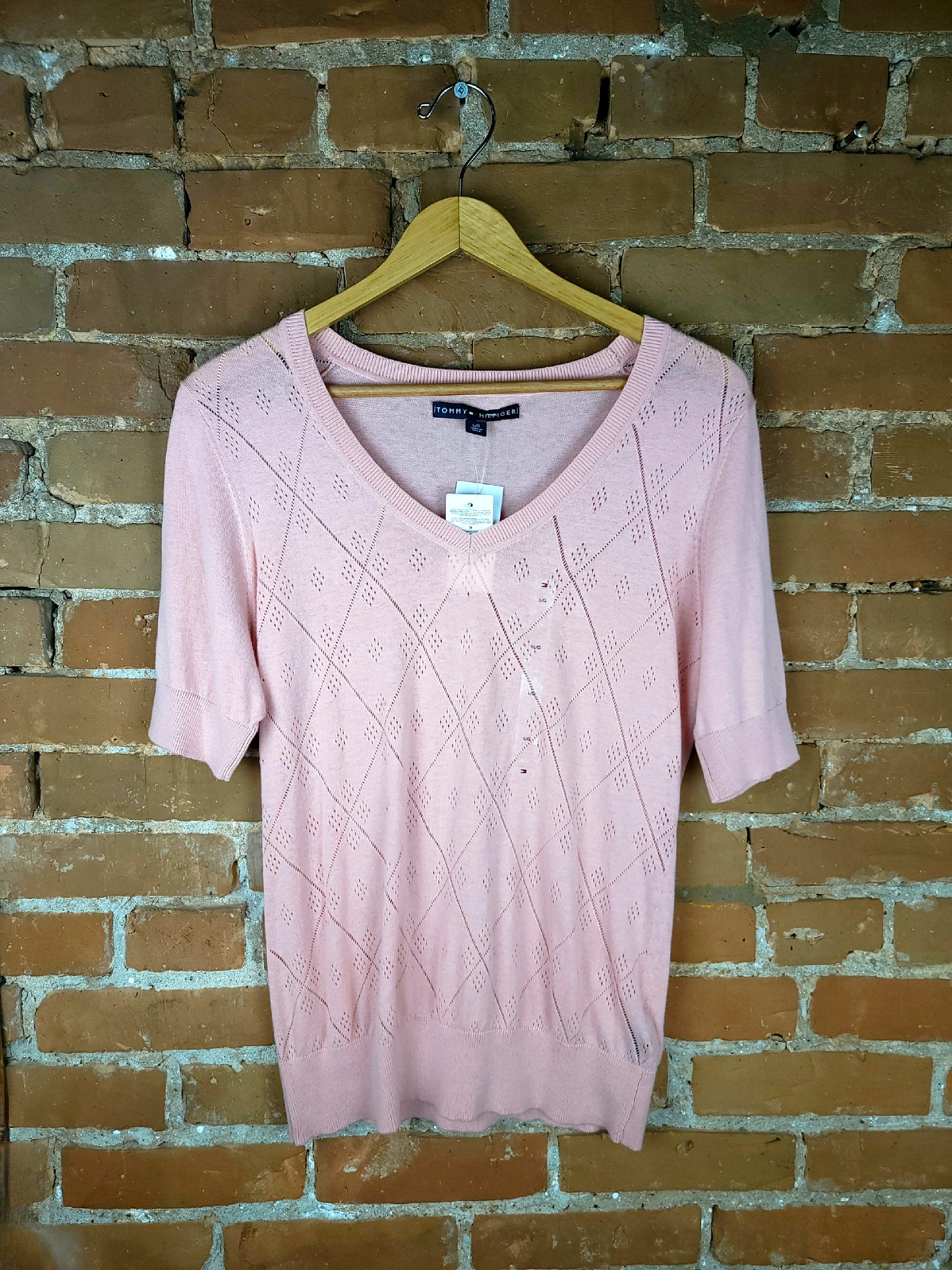 Tommy Hilfiger Pink Knit 100% Cotton Shirt