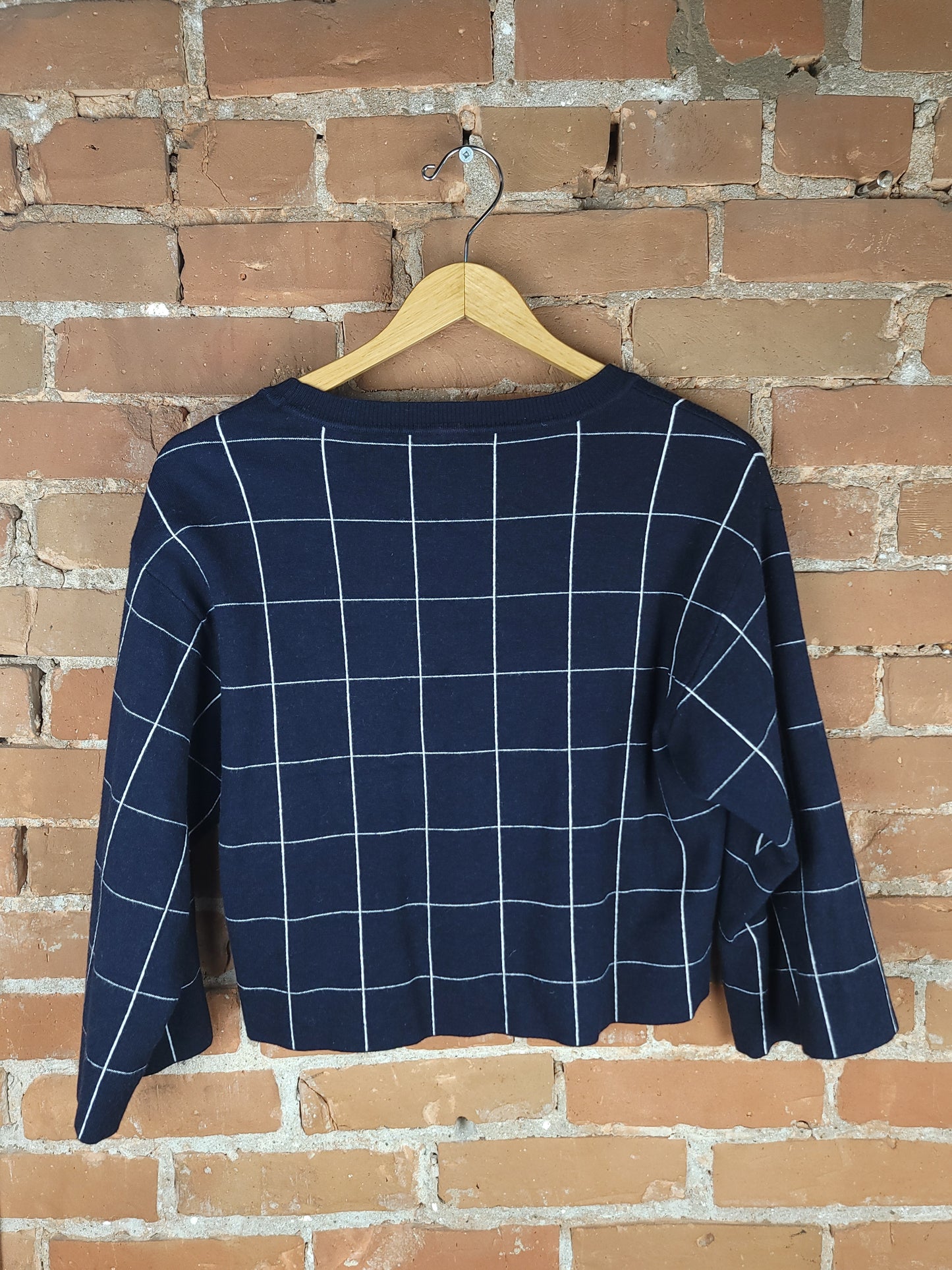 Oak + Fort Grid Knit Cropped Shirt