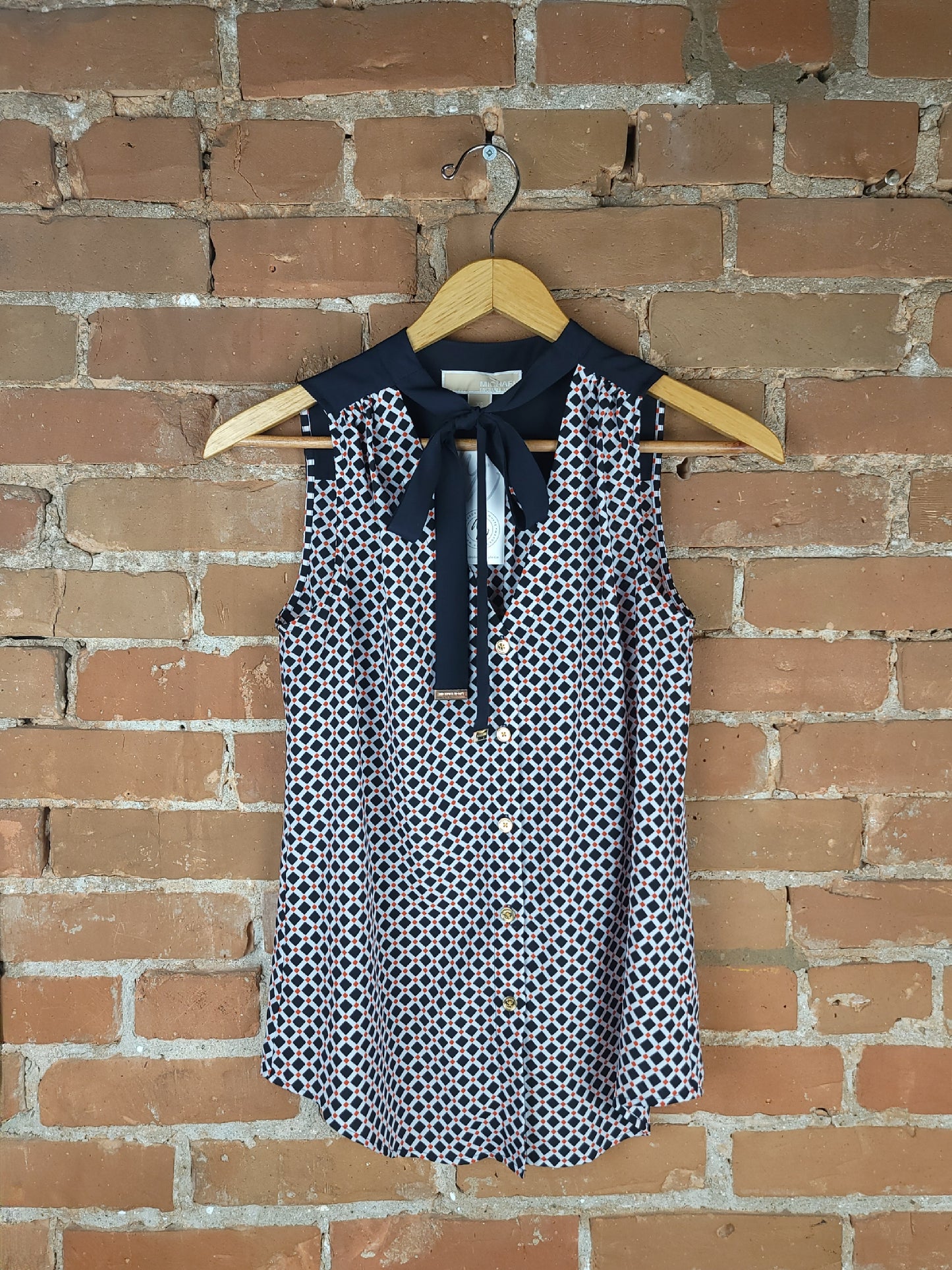 Michael Kors Button-Up Mosaic Tank