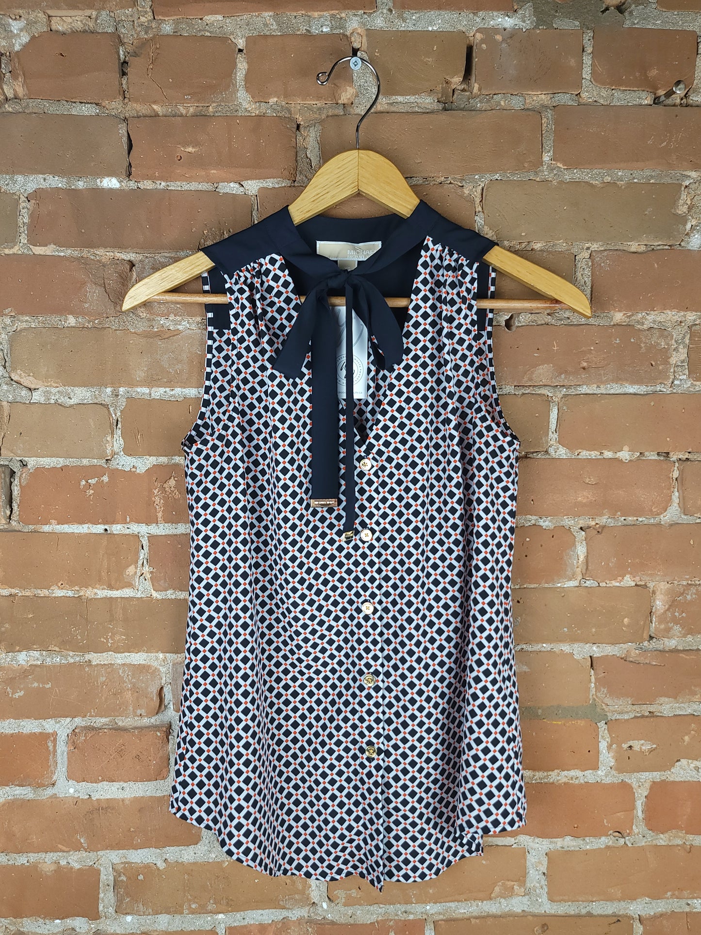 Michael Kors Button-Up Mosaic Tank