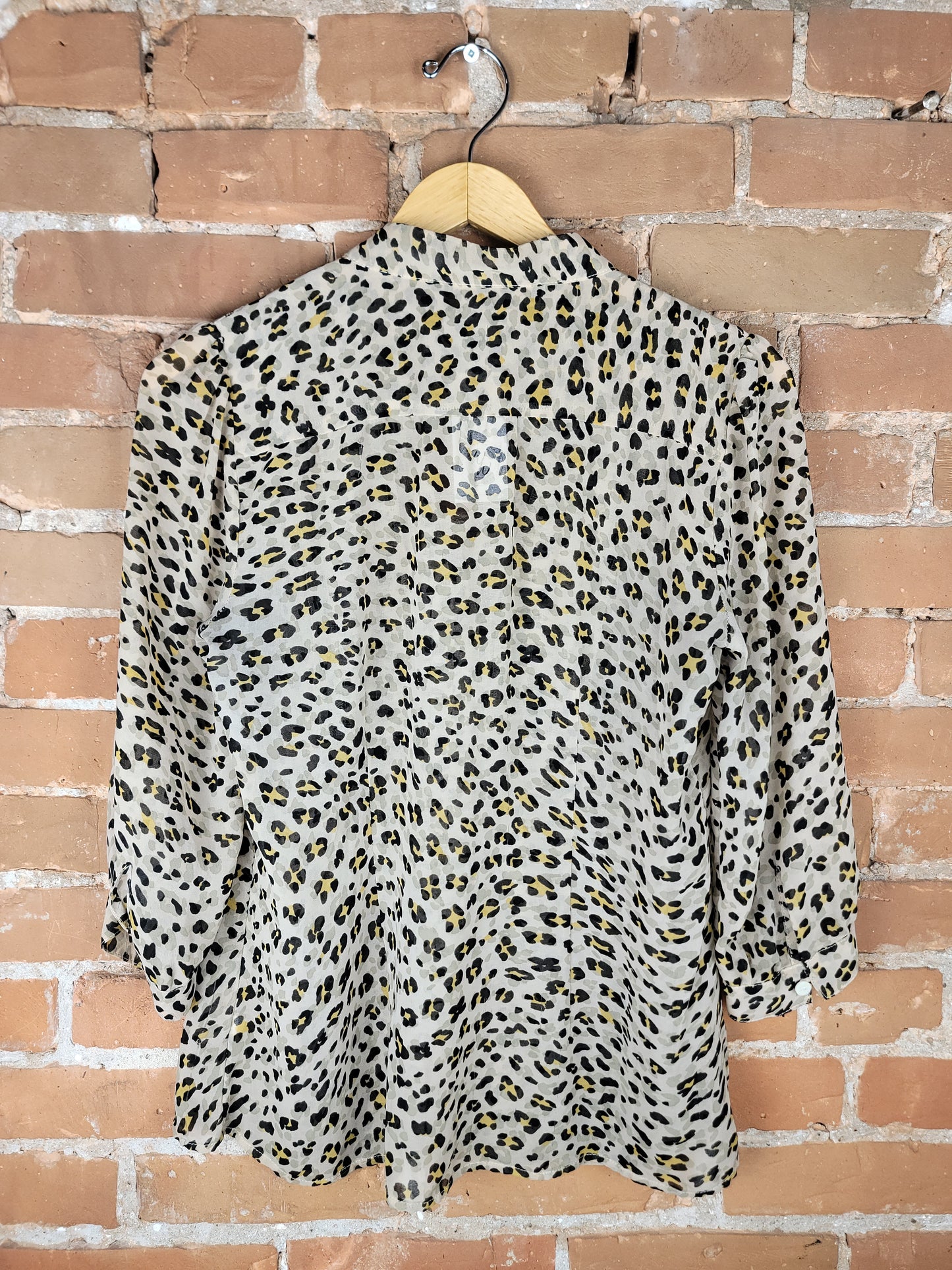 Banana Republic Tan Cheetah Print Button-Up Blouse