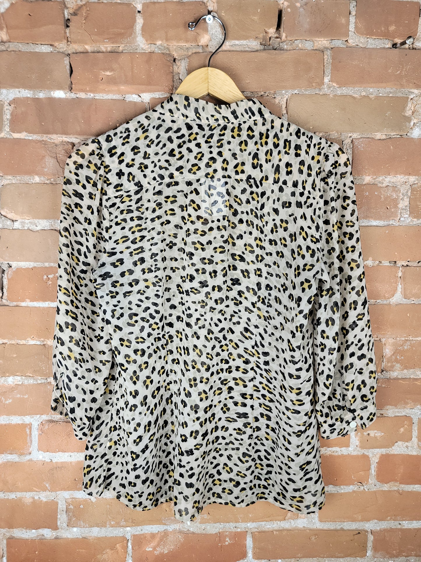 Banana Republic Tan Cheetah Print Button-Up Blouse