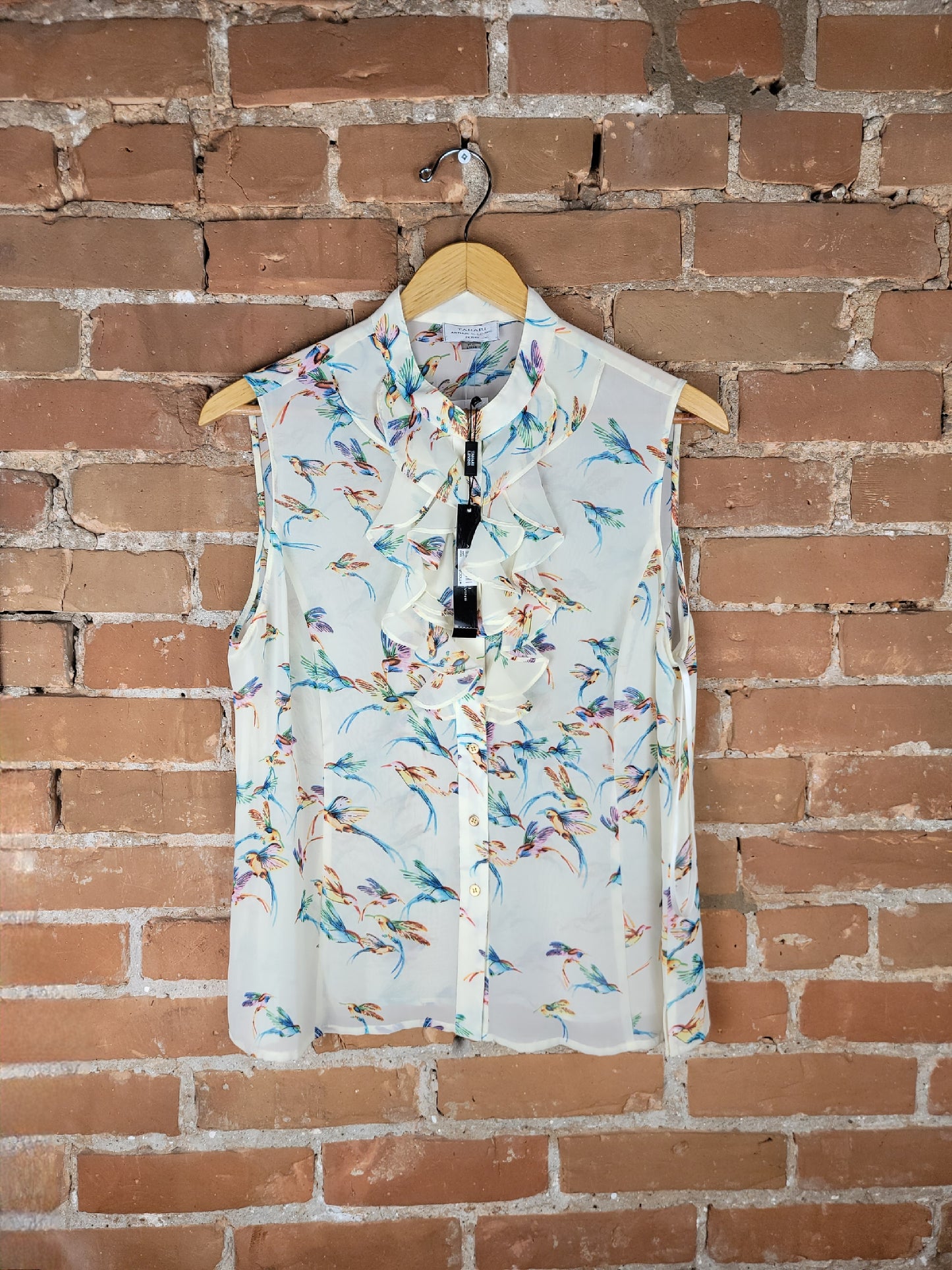 Tahari Humming Bird Patterned Tank Blouse