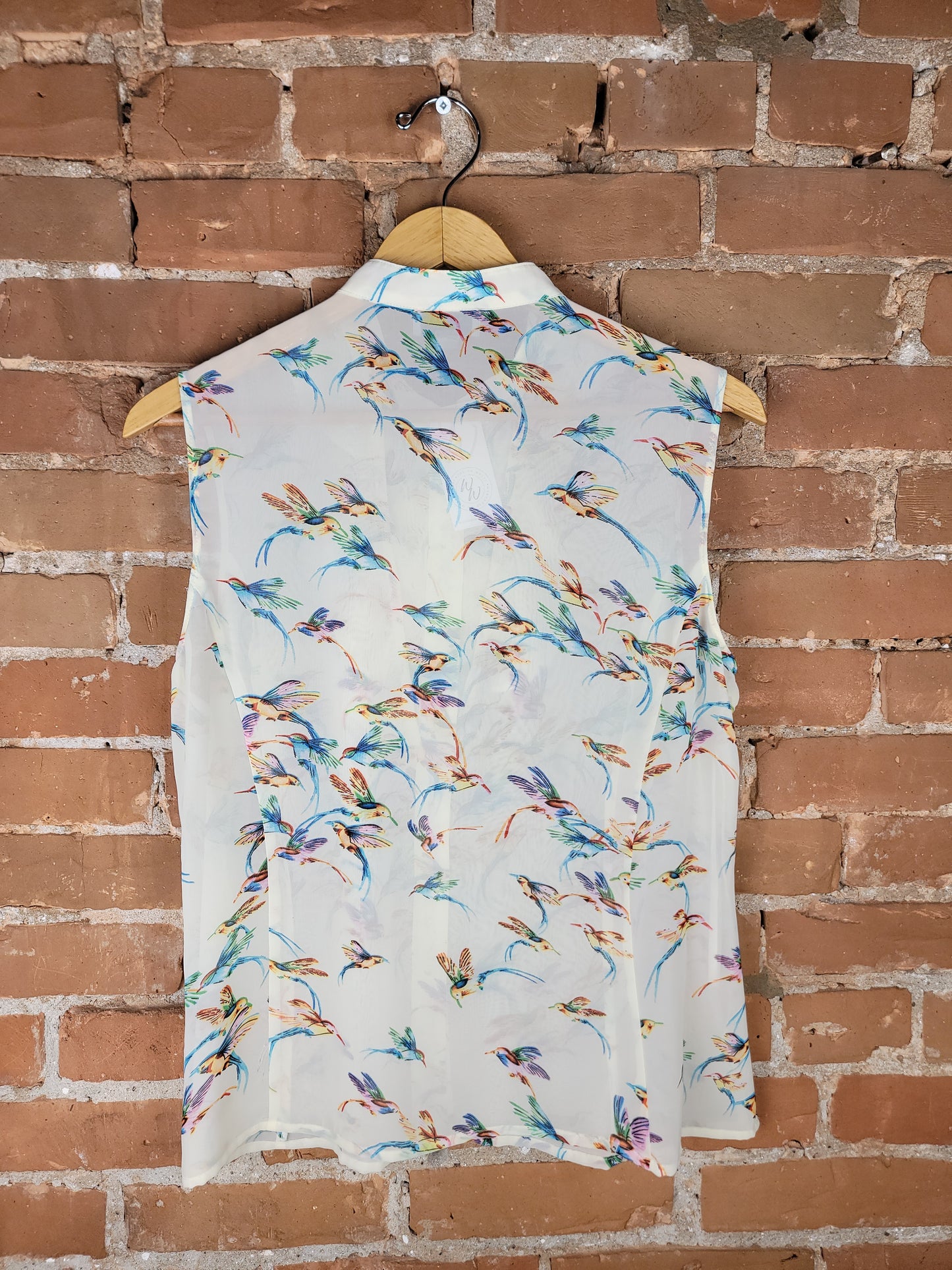 Tahari Humming Bird Patterned Tank Blouse