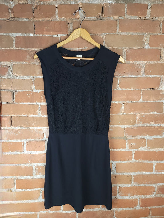 Wilfred 100% Silk Black Lace Dress