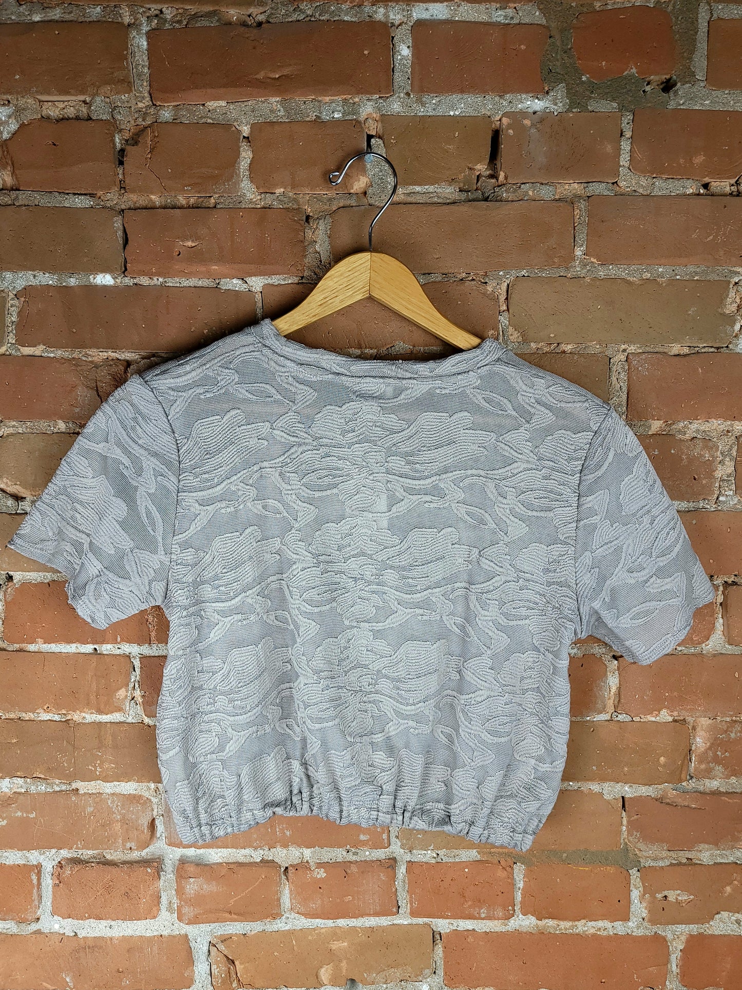 Wilfred Cropped Lace Grey Top