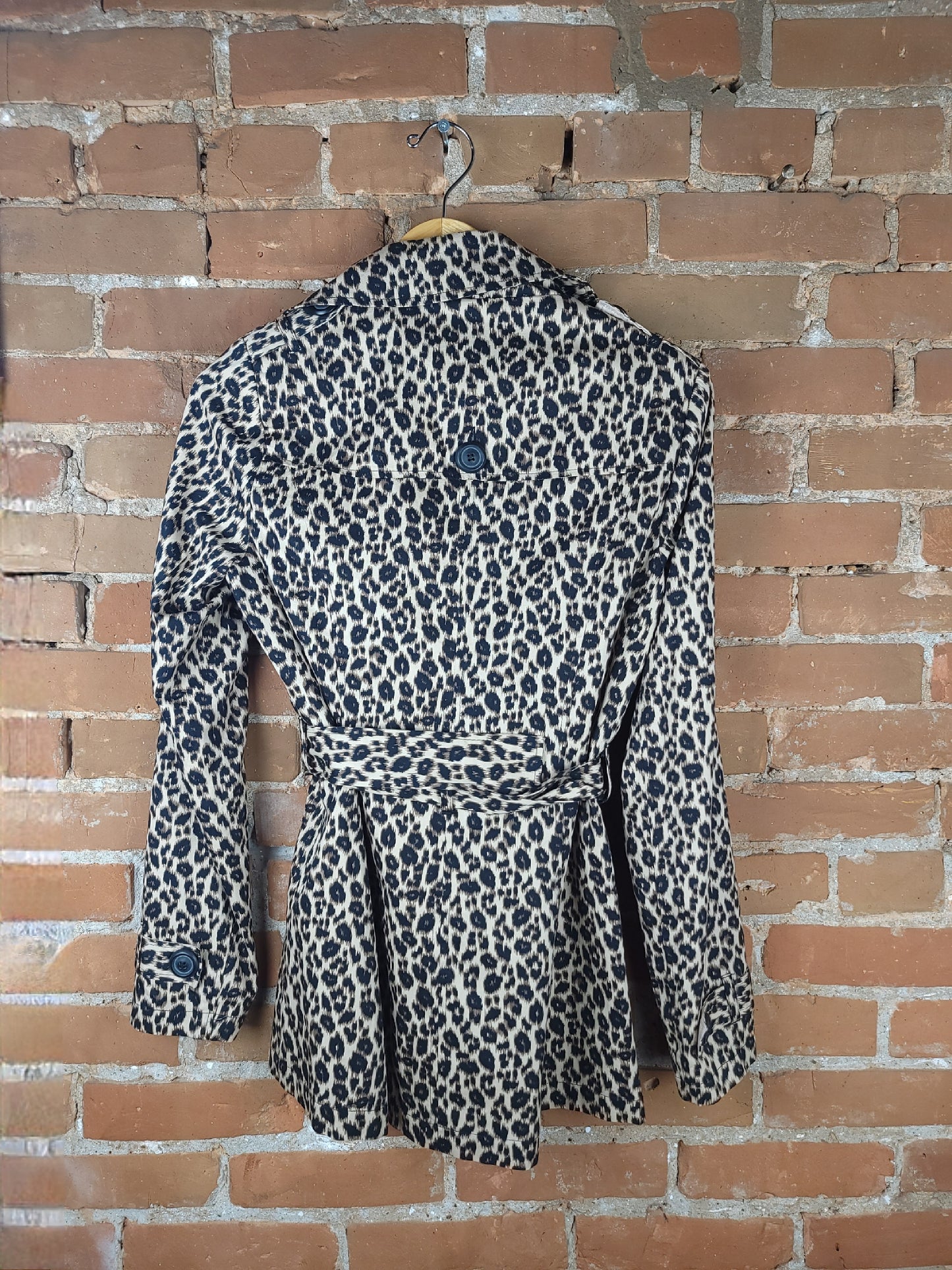 Cheetah Print 100% Cotton Belted Button Coat