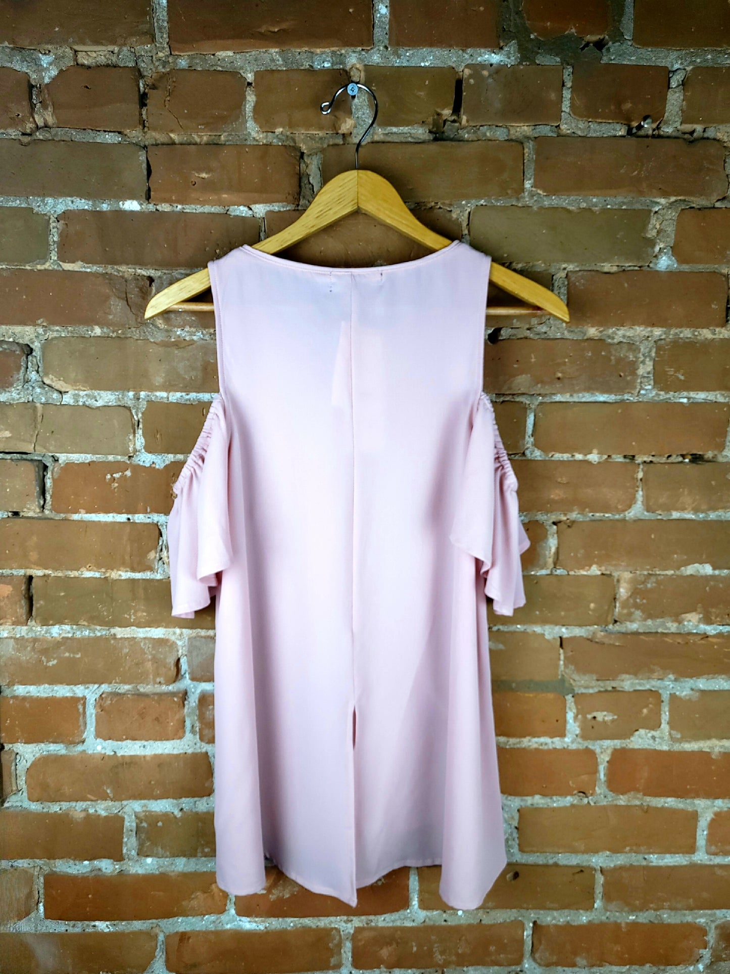 Papillon Pink Tank w/ Off The Shoulder Ruffled Sleeves