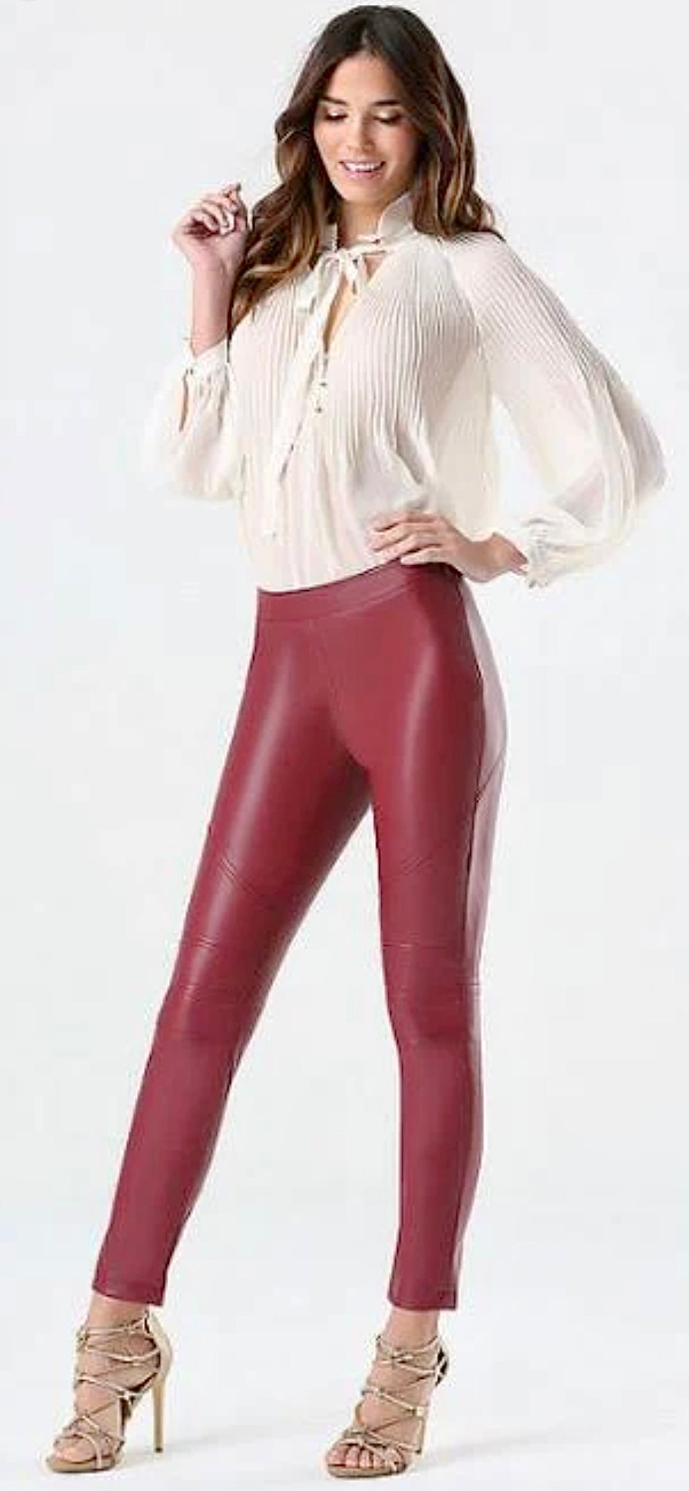 Bebe Red Leather Pant